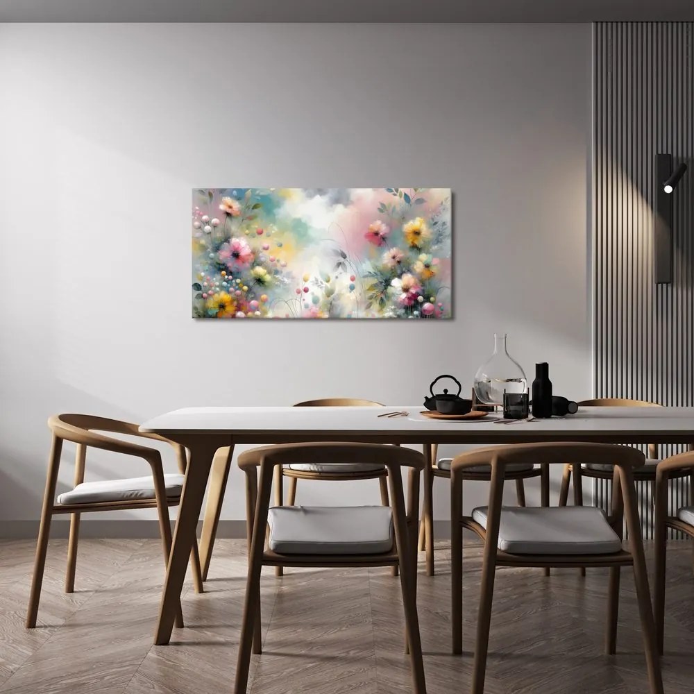 Tablou flori pastelate romantice