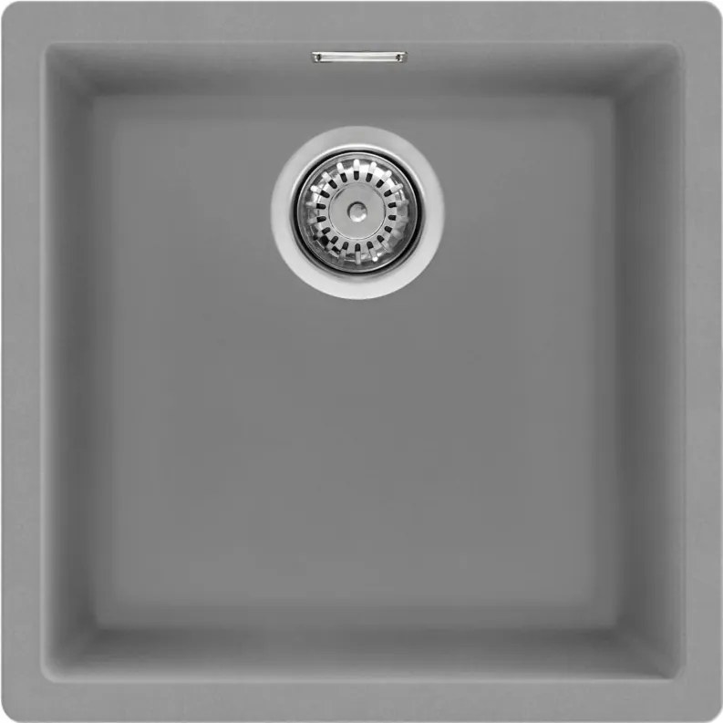 Chiuveta de bucatarie pentru montare sub blat SMEG Quadra VZP45CT, 45 cm, Antibacteriana, Rezistenta la zgarieturi si la razele UV, Gri