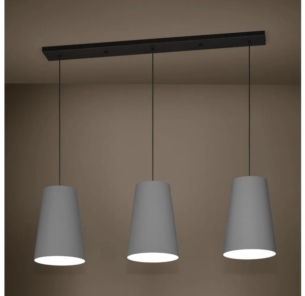 Lustră pe cablu Eglo 390136 PETROSA 3xE27/40W/230V gri