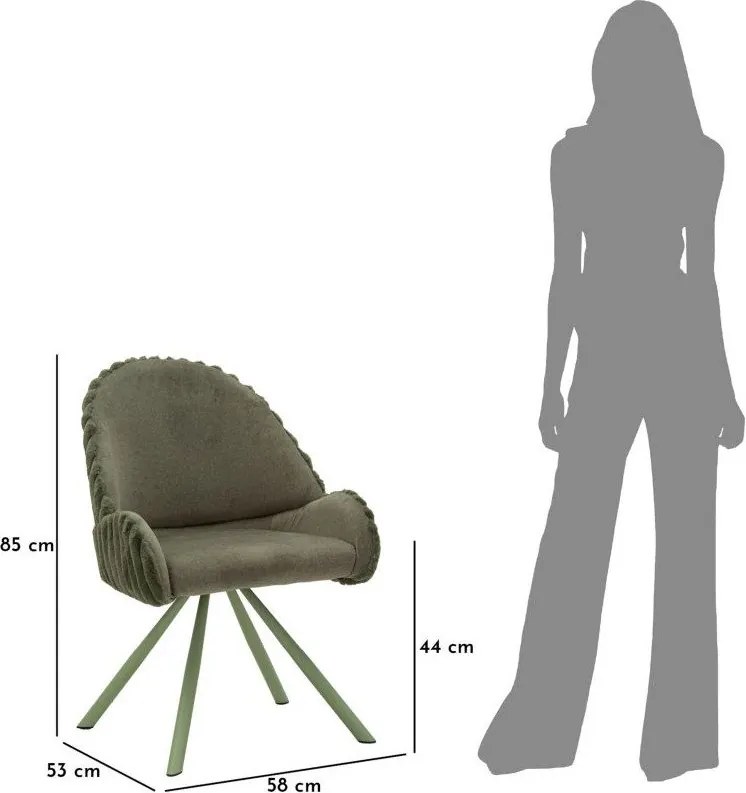 Set de scaune de sufragerie verde cu cotiere 2 buc. tapițat Stockholm – Mauro Ferretti