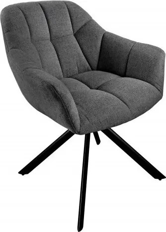 Set 2 scaune pivotante Papillon, tesatura structurala antracit