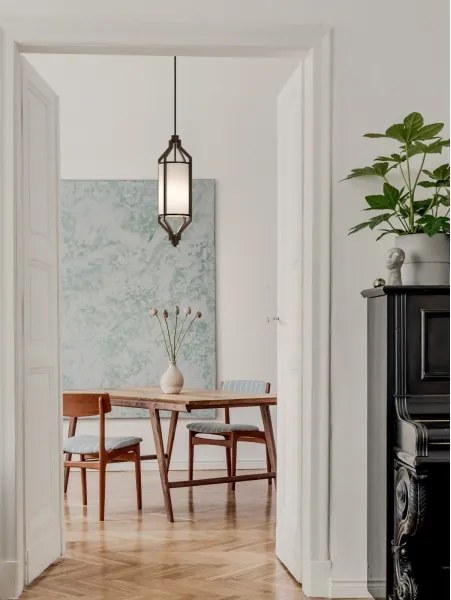 Pendul pe tijă ZUNDO 1xE27/15W/230V maro/bej - Open Design OR85877