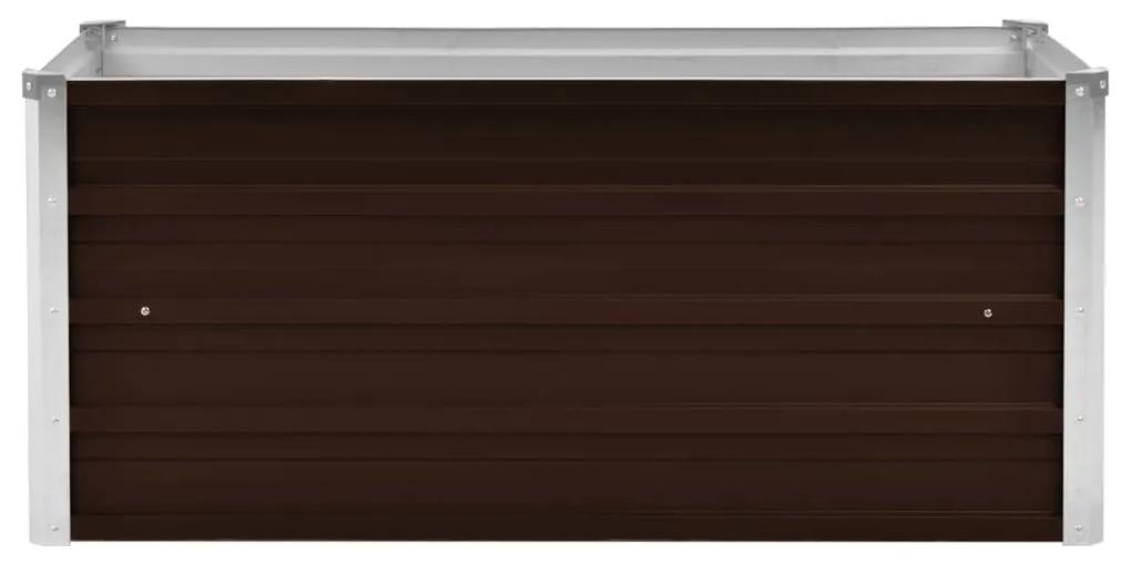 Strat inaltat de gradina, maro, 100x40x45 cm, otel galvanizat 1, Maro, 100 x 40 x 45 cm