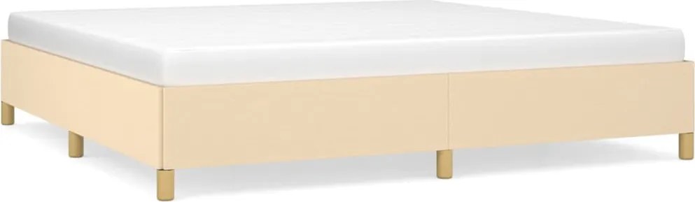 vidaXL Cadru de pat fără saltea, crem, 200x200 cm, textil