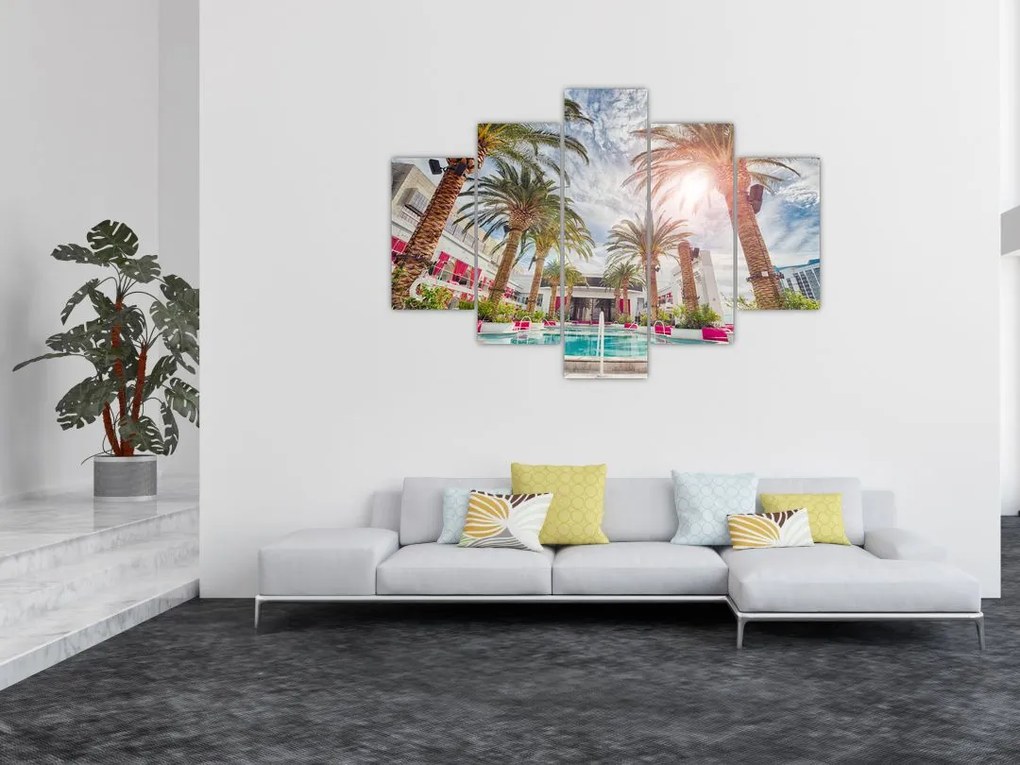 Tablou - palmier cu bazin (150x105 cm)