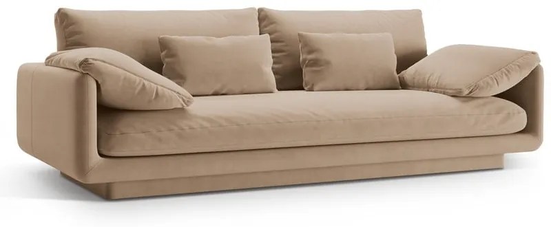 Canapea bej cu tapițerie din catifea 220 cm Torino – Micadoni