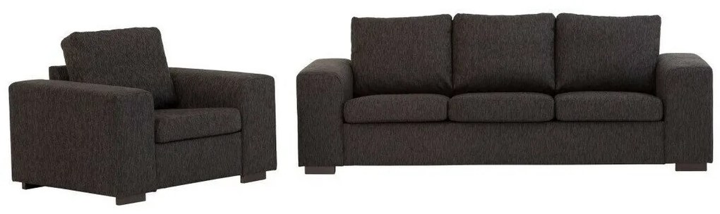 Set mobilier tapițat Scandinavian Choice 225Negru, Tapiterie, Picioare: Plastic