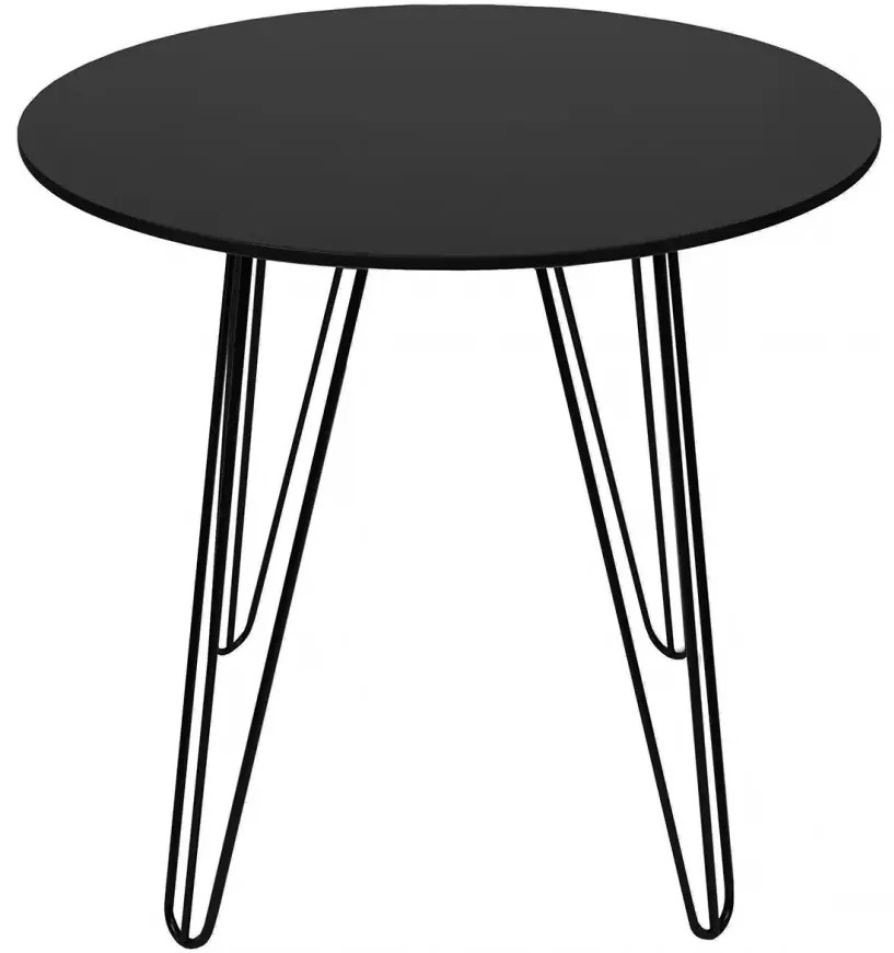 Masa de dining rotunda HARRY 80x80, negru