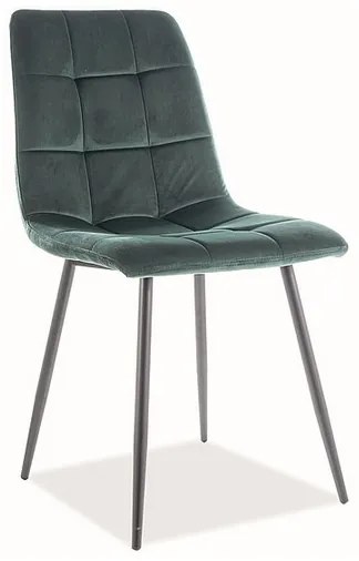 Scaun de bucaterie Mila Velvet, verde/negru