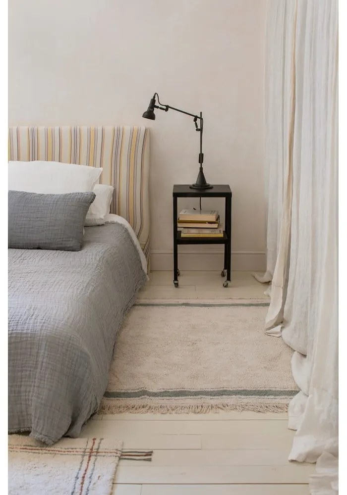 Covor albastru/crem lavabil/țesut manual din bumbac 90x130 cm Gastro Vintage Blue – Lorena Canals