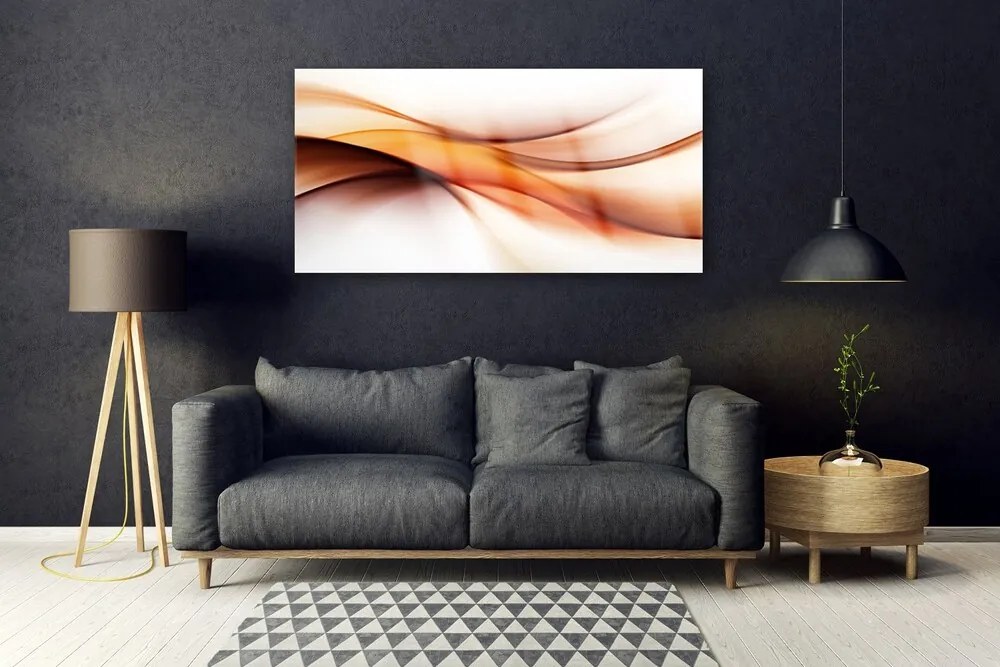 Tablouri acrilice Abstracție Art Alb Brun Galben