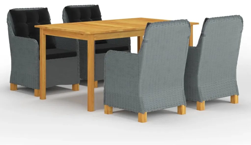 vidaXL Set de mobilier pentru grădină, 5 piese, gri deschis