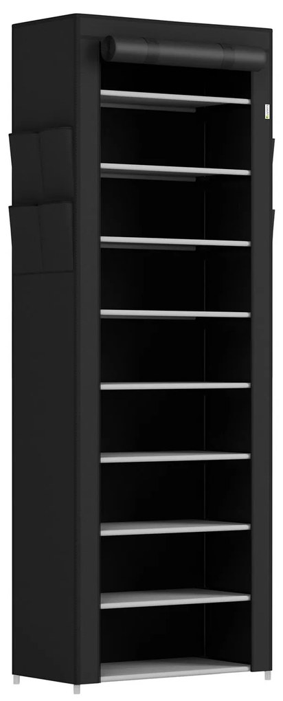 Suport pantofi cu buzunare laterale 160 x 58 cm - negru
