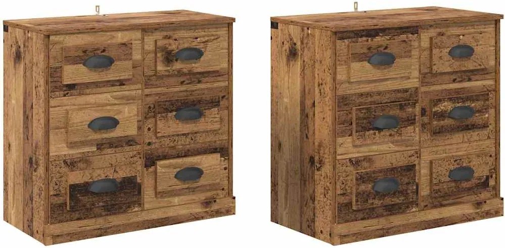 vidaXL Bufeturi 2 pcs Lemn Vechi 70 x 35,5 x 67,5 cm Lemn compozit