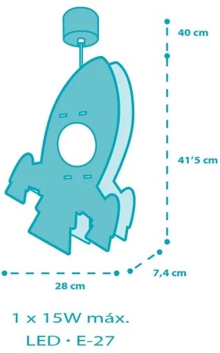 Lustră pentru copii Dalber 63357 ROCKET 1xE27/15W/230V