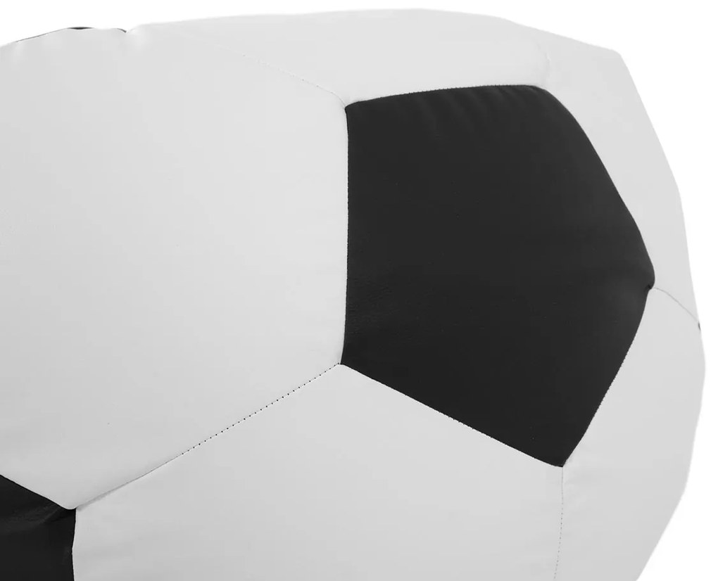 Fotoliu puf Hannela 500L (Alb piele ecologică + Negru piele ecologică). 1053995