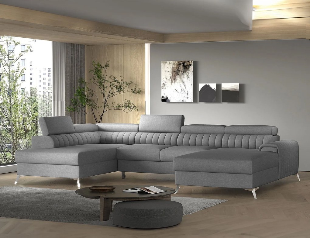 Colțar lemn masiv Formă U Extensibil Levi 347x202cm - Gojo 101, Dreapta