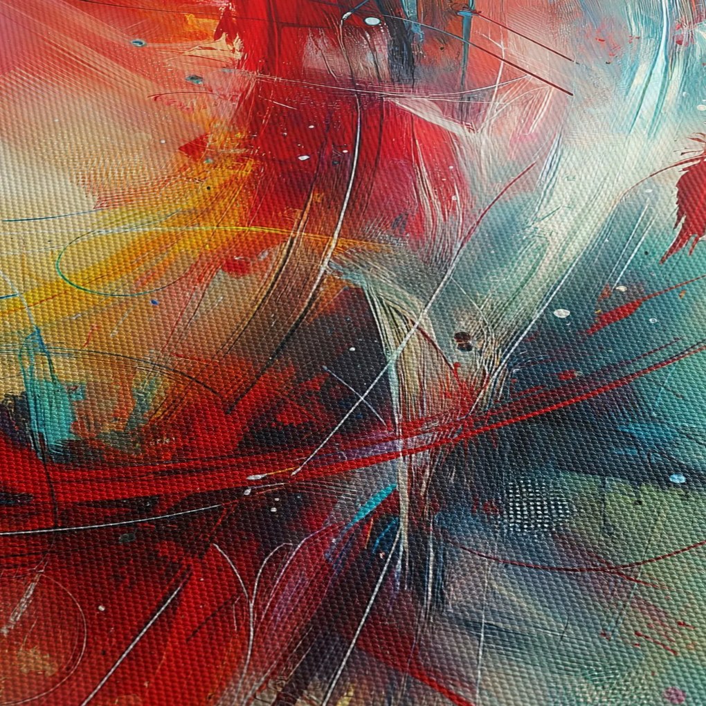 Tablou – Abstracție cu roșu (90x60 cm)