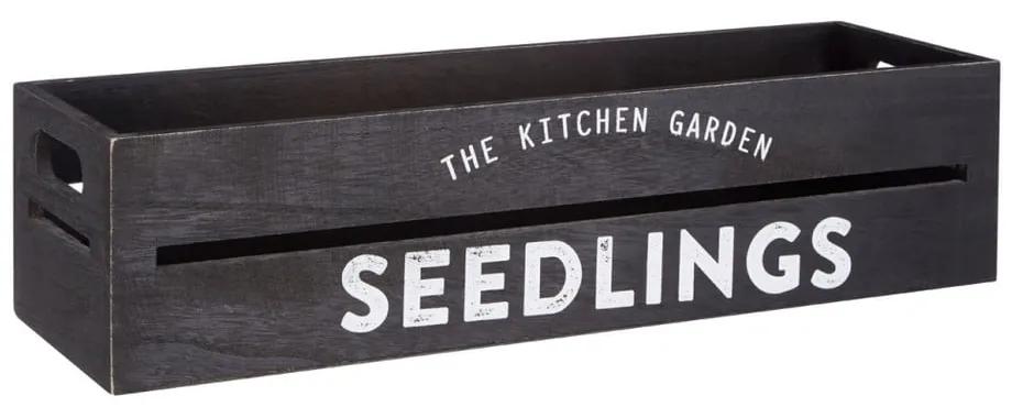 Lădiță din lemn pentru ierburi aromatice și flori Premier Housewares Seedligngs, 15 x 45 cm, negru