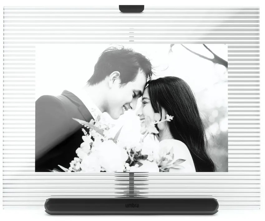 Ramă foto neagră cu picior de susținere din sticlă 16x20 cm Flute – Umbra