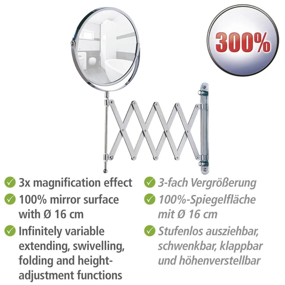 Oglindă cosmetică (3x) de mărire ø 17 cm Exclusive – Wenko