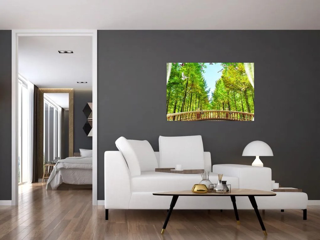 Tablou - Privire spre pădure (90x60 cm)