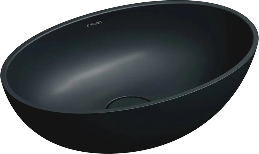 Lavoar pe blat Omnires Shell M+ finisaj negru lava mat 50 cm