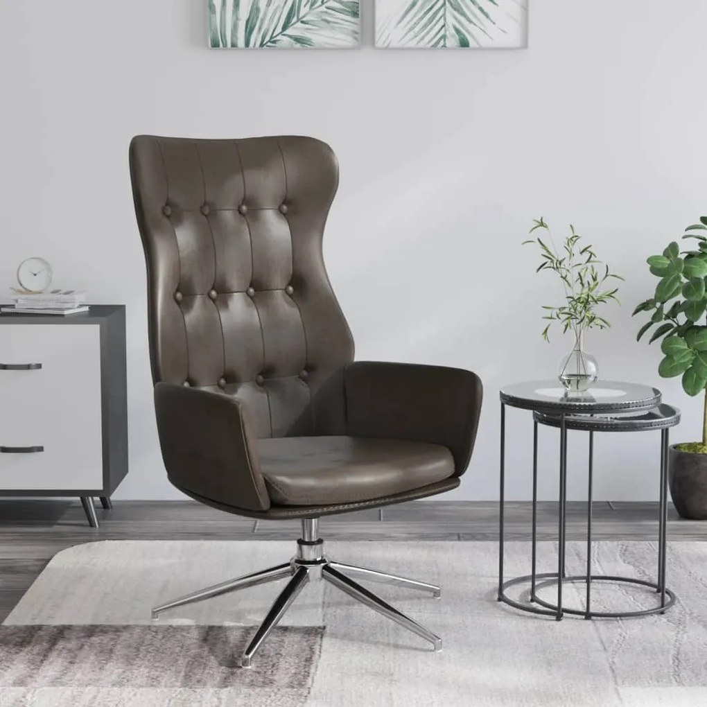 341267 vidaXL Scaun de relaxare, maro strălucitor, piele artificială