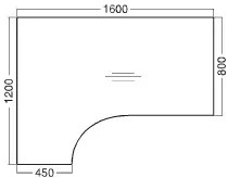 Birou ergonomic ProOffice C 180 x 120 cm, stanga, nuc