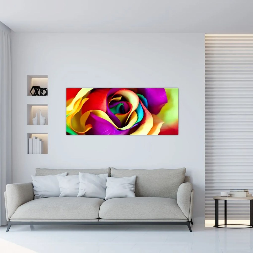 Tablou - Trandafir colorat (120x50 cm)