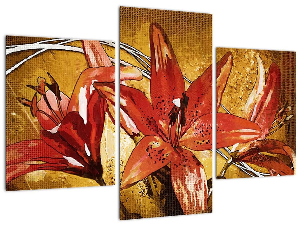 Tablou cu flori de crini (90x60 cm)