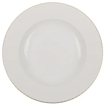 Set de veselă 24 piese, din porțelan, alb/auriu