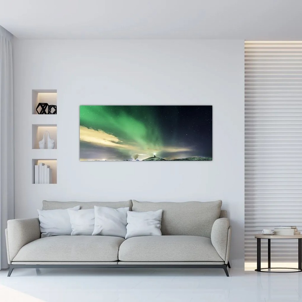 Tablou cu Aurora Borealis (120x50 cm)