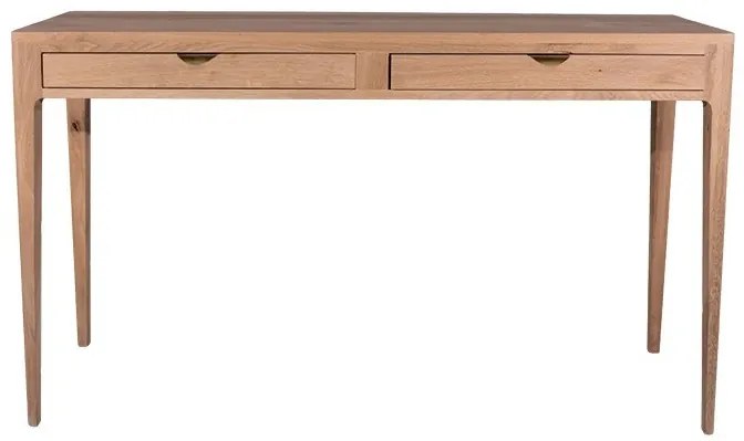 Consola natur din lemn de stejar, 2 sertare, Ernest