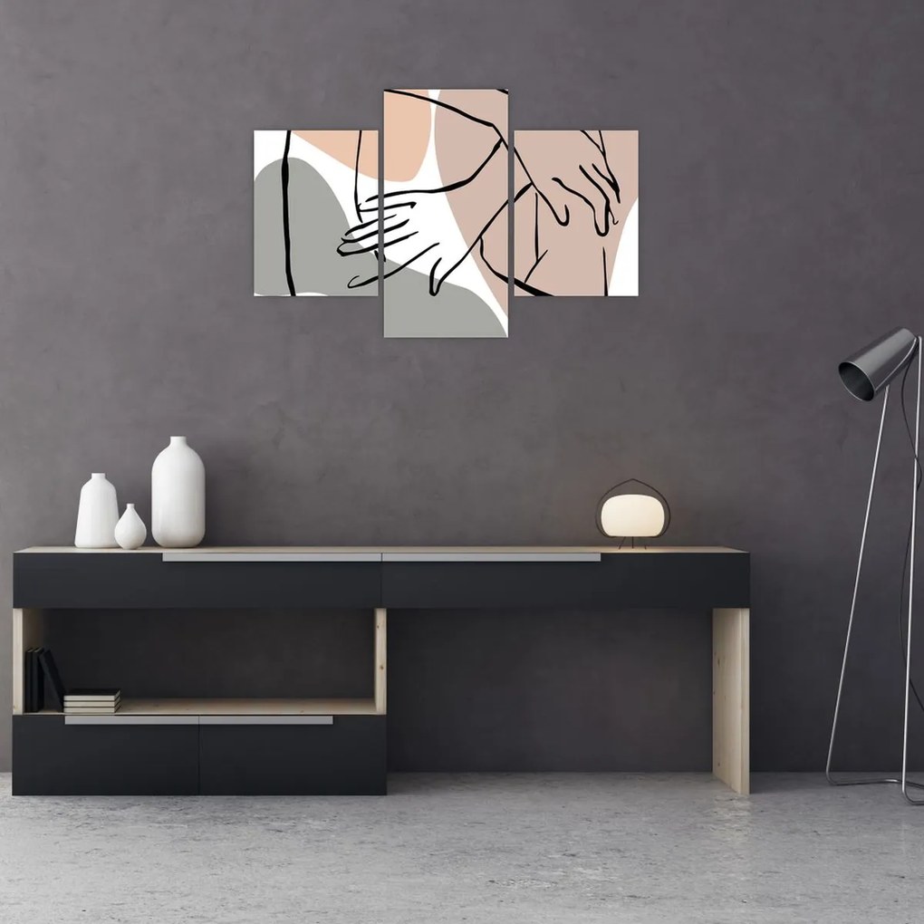 Tablou - Femeie corp linie de artă N⁰2 (90x60 cm)