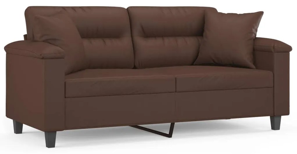 3153301 vidaXL Canapea cu 2 locuri, perne&pernuțe maro 140 cm piele ecologică