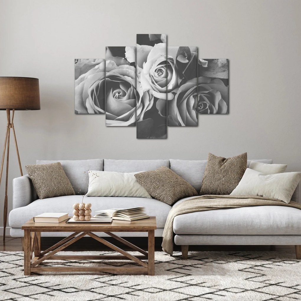 Tablou - Trandafir,alb-negru (150x105 cm)