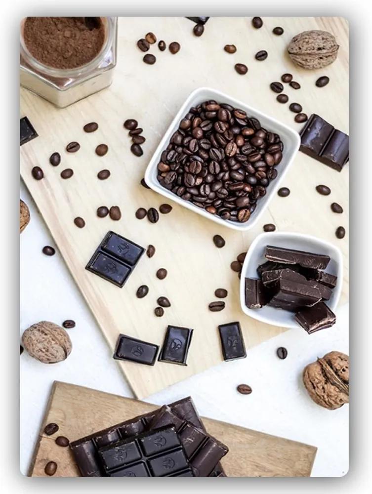 CARO Tablou metalic - Coffee Chocolate Nuts 30x40 cm
