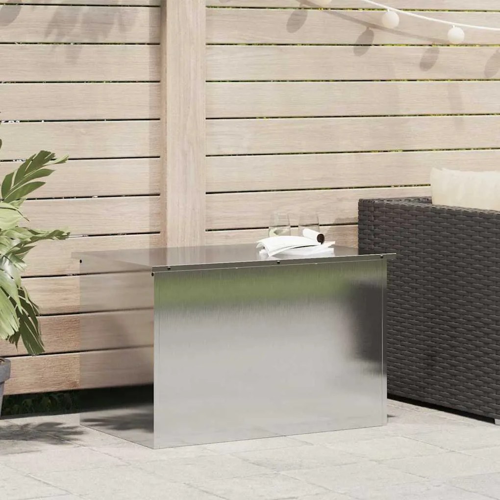 vidaXL Cutie de depozitare exterioară Argintiu 80 x 50,5 x 50 cm Oțel