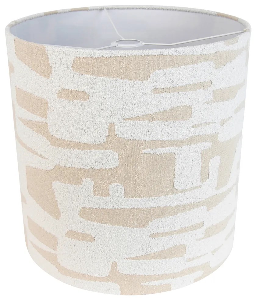 Abajur din material textil alb cu dungi bej 40/40/40