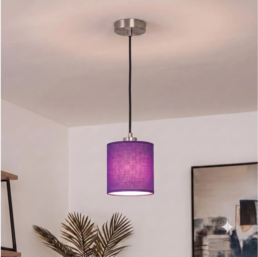 Brilagi - Lustră LED pe cablu NUBILA 1xE27/60W/230V Ø 14 cm negru/violet