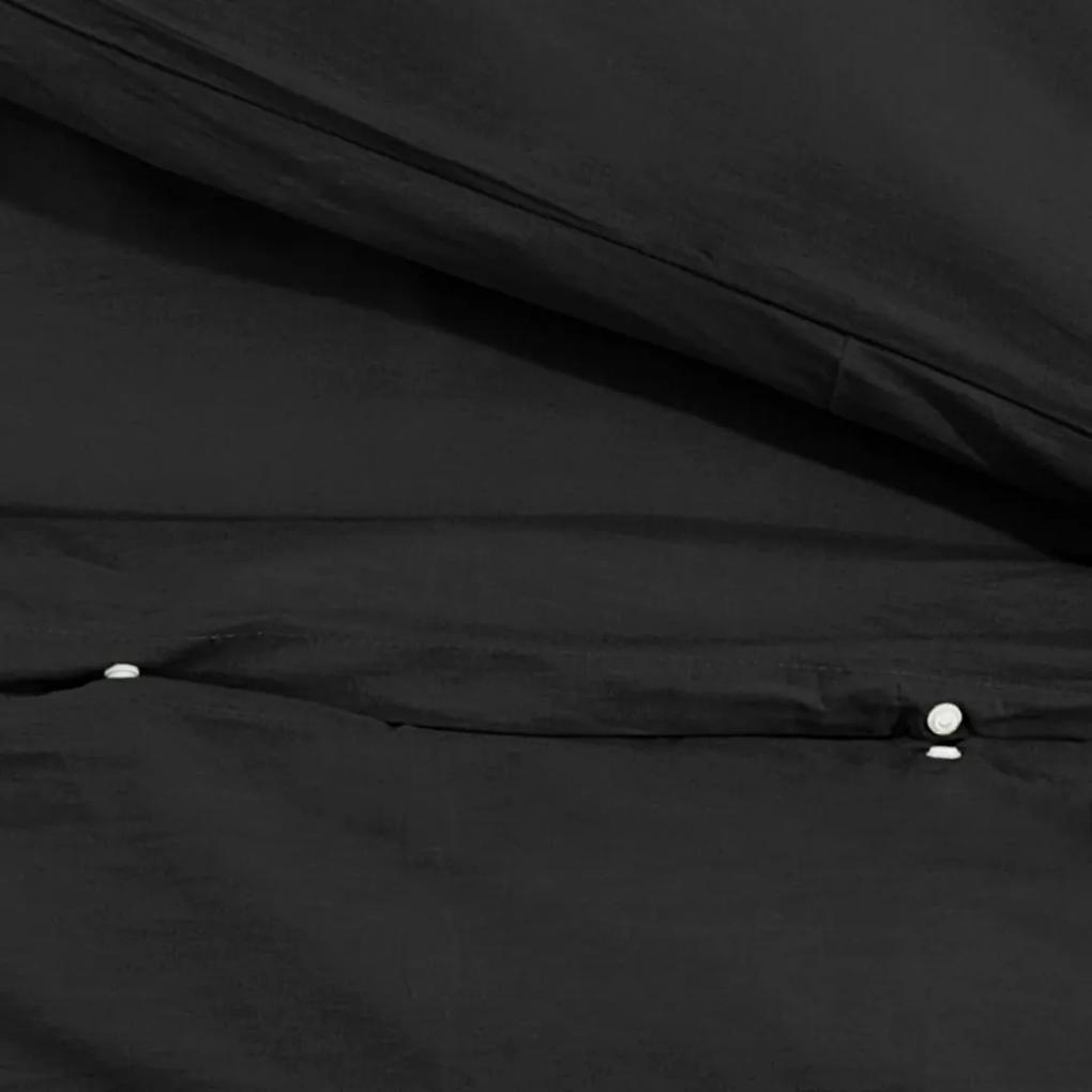 Set cu husa de pilota, negru, 220x240 cm, microfibra 1, Negru, 220 x 240 cm + 65 x 65 cm