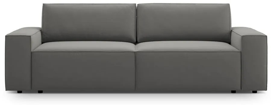 Canapea gri deschis extensibilă/cu spațiu de depozitare cu tapițerie din catifea 247 cm Jodie – Micadoni