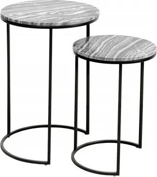 Set de 2 masute design minimalist Elements, marmura gri