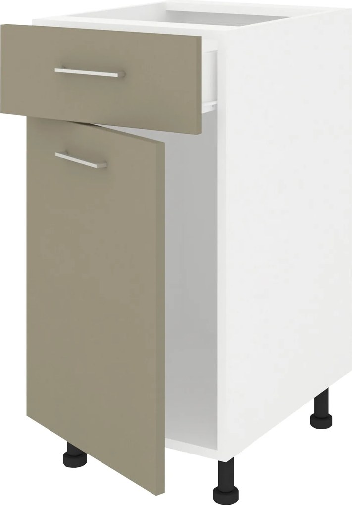 Corp Baza Lecce, 1 Sertar, 1 Usa, Taupe/Alb, 40 x 50 x 80 cm