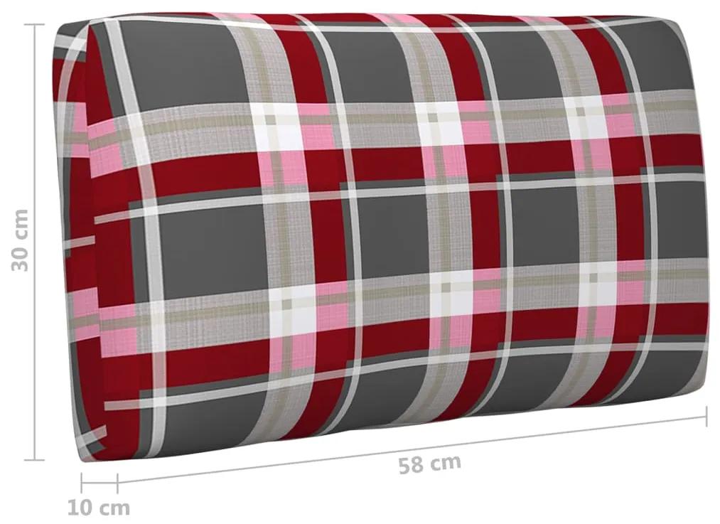 Canapea din paleti cu 2 locuri, cu perne, lemn pin gri tratat model rosu carouri, Canapea cu 2 locuri, Gri, 1
