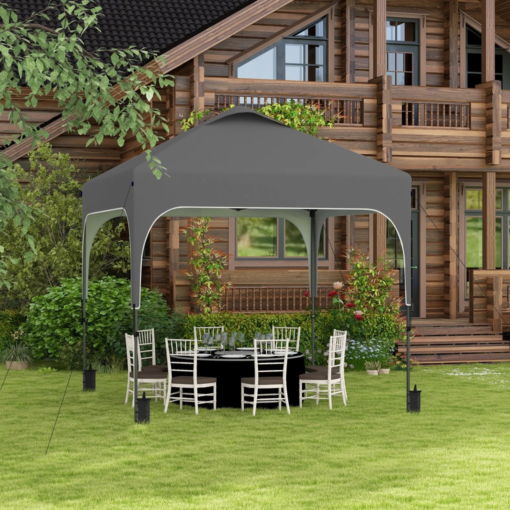 Outsunny Pavilion de grădină Pop-up pliant 2,5 x 2,5 m înălțime reglabilă țesătură Oxford anti UV50+ cadru din oțel sac de transport | Aosom Romania