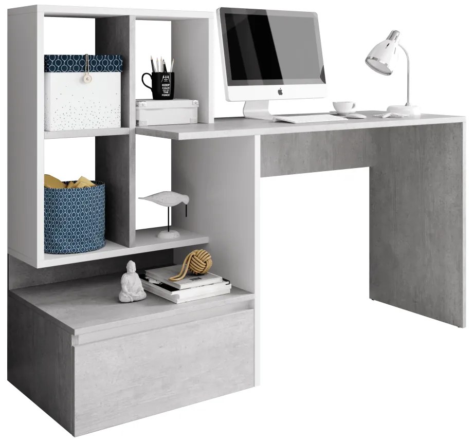 Masa PC, beton/alb mat, NEREO