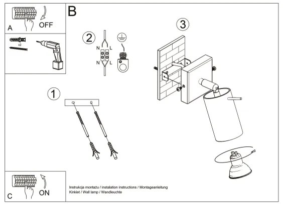 Spot LED de perete ASMUS 1xGU10/7W/230V negru Brilagi