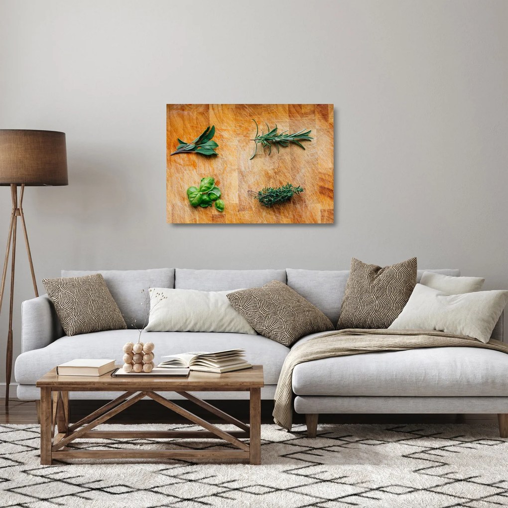 Tablou pe sticlă - Ierburi (70x50 cm)